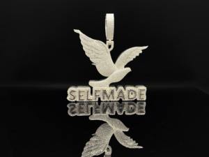 Collar con Colgante Hustler Personalizado, Chapado en Oro, con Diamantes Incrustados - Product Image 2