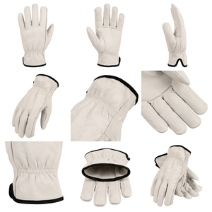High Quality Heavy Duty Reflective Safety Working <b>Gloves</b> Goat Grain Leather Smooth Heat Resistance Latex-Free General Purpose - Product Image 5