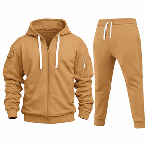 Conjunto Deportivo 2 en 1 de Felpa de Algodón Transpirable de Alta Calidad, Sudadera con Capucha y Pantalones Jogger con Logotipo Personalizado, Ropa Urbana para Hombre y Mujer, Venta al Por Mayor de Fábrica OEM - Product Image 3