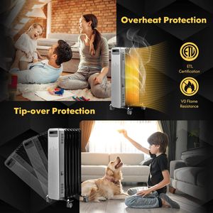 Calentador Radiador Portátil de 1500W con Relleno de Aceite para Hogar y Oficina, Calentadores Eléctricos - Product Image 4