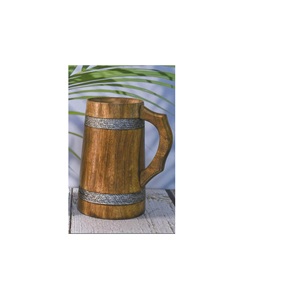 Tasses en bois durables, solides et artisanales, finition naturelle, réutilisables, pour boissons, collection pour restaurants, cafés et salles à manger - Product Image 4