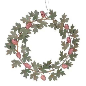 Magnifique couronne en métal rustique avec motif de feuilles artistiques pour la décoration de la porte d'entrée, de la maison et de l'extérieur - Product Image 3