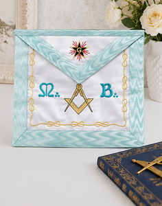 French Rite M. B. <b>Pin</b> Badge Ceremonial Custom Design Handmade Embroidered Sew-On Safety <b>Pin</b> Masonic Regalia Worldwide Export - Product Image 3