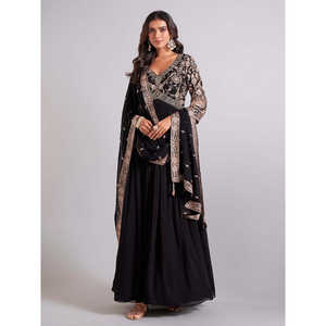 Robes de soirée de créateur, tenue de soirée élégante, robe Anarkali avec pendentif et dupatta - Product Image 2