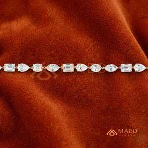 สร้อยข้อมือเทนนิสโมอิสซาไนต์ชุบทอง 18K สำหรับผู้หญิง เครื่องประดับแฟชั่นหรูหรา สไตล์โมเดิร์น - Product Image 2