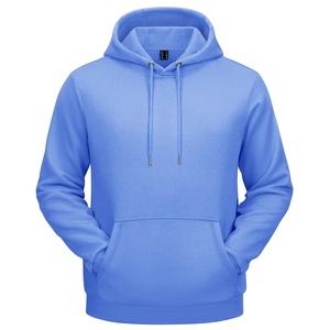 Men's <b>Purple</b> Hooded Sweatshirt Regular Fit Solid Color Casual Autumn Wear With Pocket Knitted Fleece Material 2027 - Product Image 3