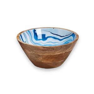 Cuenco Decorativo de Madera de Mango con Diseño Acanalado Hecho a Mano |   Frutero Grande de Madera para Decoración de Mesa de Cocina y Centro de Mesa - Product Image 5