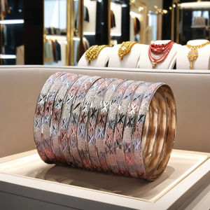 ชุดกำไลข้อมือชุบทอง 3 สี ขายส่ง, กำไลทองเหลือง 3 สี, กำไลแฟชั่นชุบทอง 3 สี, กำไลชุบทองสามสี - Product Image 3