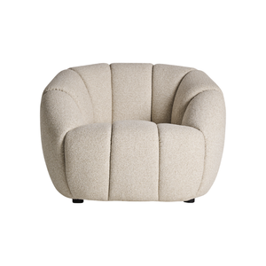 Modern Fabric Barrel Lounge Chair With Plush Cushion Solid Back Contemporary Design For Living Room Furniture - Product Image 3