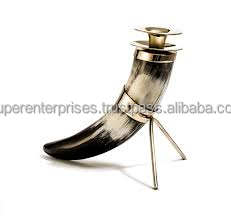 Bougeoirs élégants en métal de conception de corne noire blanche exclusive pour la maison hôtel villas mariage bougeoirs parfumés décoratifs - Product Image 2