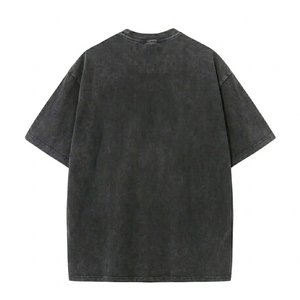 Camisetas Oversize Grises para Hombre con Hombros Caídos, Lavado Ácido, Algodón Pesado, Precio de Fábrica, Proveedor OEM Personalizado, Tejido Fresco de Verano - Product Image 2