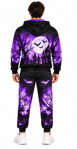 Conjunto Deportivo de Halloween para Hombre, Sudadera con Capucha y Pantalones Deportivos con Estampado Gráfico, Ropa Deportiva Informal de Forro Polar para Invierno - Product Image 3