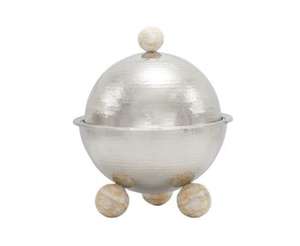 Cazuela chapada en plata martillada elegante, olla calentadora de alimentos profesional de alta calidad para el hogar, manijas de madera de Metal - Product Image 6