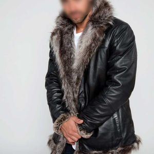 Chaqueta de Invierno para Hombre, de Cuero y Lona, Cuello Alto, Diseño Personalizado, Impermeable, Ecológica, Máxima Comodidad - Product Image 1