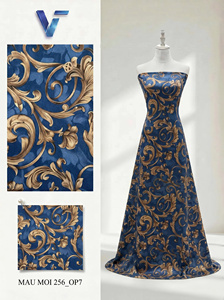 Tissu satiné latin imprimé floral 100% polyester 58/60 pouces Léger Respirant Vêtements unisexes Robe de cérémonie spéciale mariage - Product Image 6