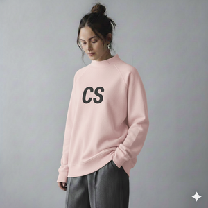 Sweat-shirt ample à col montant pour femme, en tissu doux, coupe fluide et style contemporain pour le quotidien - Product Image 1