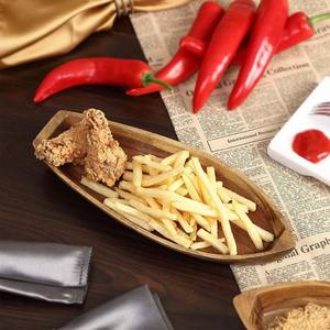 Bol en bois de luxe en forme de bateau, long bol de service en bois d'acacia pour desserts et fruits, utilisation décorative élégante pour la maison, l'hôtel et les cadeaux - Product Image 4