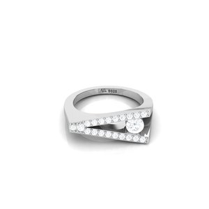 Bague classique en argent sterling 925 avec finition dorée et zircon, design unisexe tendance, micro-incrustation, fabrication soignée, parfaite pour le quotidien - Product Image 2