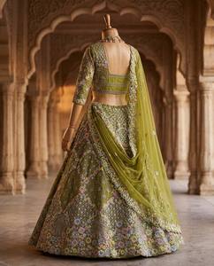 Divyam Creation Lehenga Choli brodé rose en spandex extensible, coupe classique, longueur au sol, tenue de mariage traditionnelle pour femmes, Inde - Product Image 4
