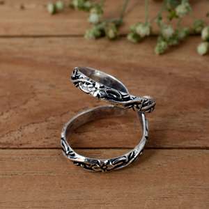 SHYAM JEWELRS Handmade 925 Sterling Silver Luxury Unisex Flower Arthritis Splint <b>Ring</b>-<b>Adjustable</b> PIP/DIP Joint Support - Product Image 3