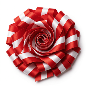 Cinta de Raso Satinada de 25 mm con Franja Central Roja y Blanca al por Mayor para Envoltura de Regalos, Decoración de Fiestas, Arreglos Florales y Embalaje Decorativo - Product Image 3