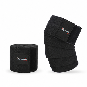 Customized Logo Eco-Friendly Unisex Cotton Elastic <b>Knee</b> <b>Wraps</b> Weightlifting Powerlifting Breathable Durable Gym Training Safety - Product Image 1