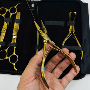 Hair Section Clips Loop Micro <b>Beads</b> Pliers Hair Dressing Scissors Set Surgical Grade Stainless Steel Custom Hair <b>Extension</b> Tools - Product Image 2