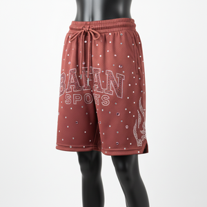 Short de basket-ball pour femmes en tissu mesh polyester léger et respirant avec logo en strass thermocollé - Product Image 4