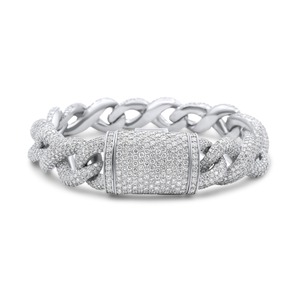 Pulsera de Diamantes con Eslabones Cubanos de Oro Amarillo de 14k y 8mm, Elegante y de Lujo, para Hombre, a Precios de Mayoreo - Product Image 1