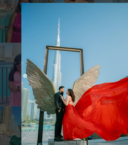 Luxurious Dubai Flying Dress Photoshoot Satin Long Train Maternity Gown For Pregnant Women <b>Red</b> <b>Silk</b> Flying Dress For Women - Product Image 2