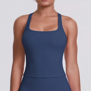 Factory Direct women's gym tank <b>top</b> gym tank polyester spandex tank <b>top</b> <b>Low</b> MOQ Bulk Supply - Product Image 6