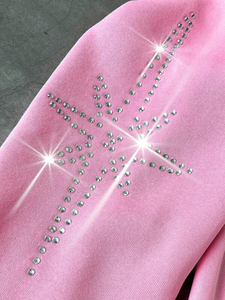 Oversized Hooded Sweatshirt 100% Cotton French Terry Custom Print <b>Star</b> Detail Pocket <b>Design</b> Unisex Autumn Wear - Product Image 5
