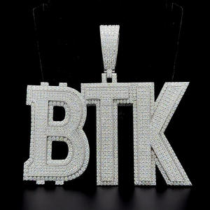 Custom Iced Out Vvs Moissanite Pass Diamond Tester 925 Silver Letter BTK Colgante Joyería fina para hombres y mujeres - Product Image 3