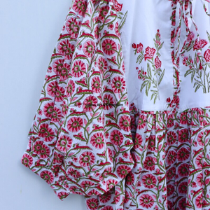 Beautiful floral Cotton Block Printed dress Dress For Casual wear Hand Block Printed Dress - Product Image 3
