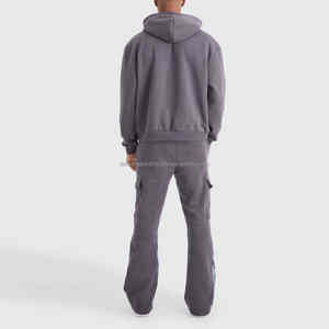 Meilleur survêtement de jogging vintage en coton du Pakistan pour hommes, pantalon à capuche évasé imprimé bouffant, délavé au soleil et à l'acide - Product Image 2