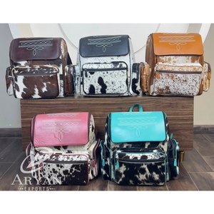 New Personalized Boot <b>Stitch</b> Backpack Purse Handmade Genuine Cowhide Leather Tooled Flap Women Travel School Fashion Backpacks - Product Image 1