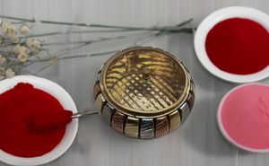 Nautical Wheel Design Brass <b>Ashtray</b> with Custom Fingerprint Metal Lid for Home Restaurant Bar Office - Product Image 4