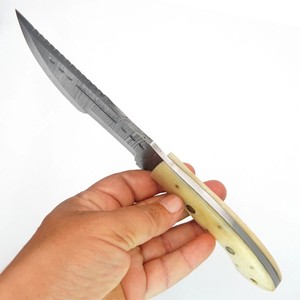 Nordic Forge Damascus Steel Tracker <b>Knife</b> Scout Carry Sheath Handmade Full Tang Hunting Camping <b>Knife</b> <b>Bone</b> <b>Handle</b> - Product Image 5