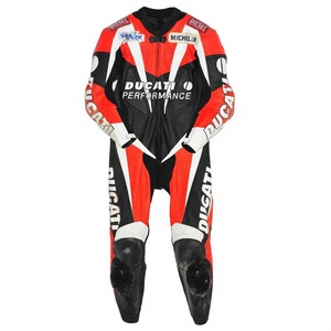 Traje de Carreras WSBK Carl Fogarty Ducati 1 Pieza de Cuero Vacuno/Canguro para Moto/Traje de Pista/Conducción con Armadura Nivel 2 para Motociclista - Product Image 1