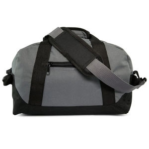 Nouvel article : Sac de sport unisexe en polyester avec sangle réglable, fermeture éclair, poignée souple, gris uni, pour la gym et les voyages - Product Image 1