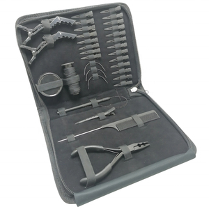 Black Matte Hair <b>Extension</b> Tools Wholesale Sustainable Stainless Steel Hair <b>Extension</b> Pliers Kit Set With Shield Clips & <b>Beads</b> - Product Image 4