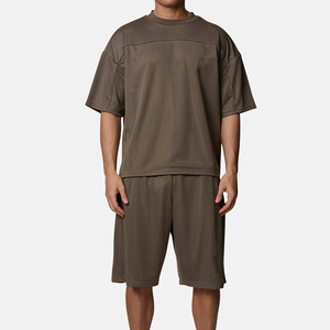 Men's Solid Color Mesh Breathable Shorts With Pockets <b>Elastic</b> Waist Casual Style Mid Length Bermuda Shorts - Product Image 2