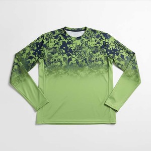 Men's Long Sleeve Fishing Shirt Green <b>Camo</b> Print UPF 50 Anti-UV Polyester Pullover <b>Tops</b> Fishing Clothing Sublimation Print - Product Image 1