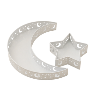 Bandeja de hierro hueca con diseño de luna y estrella para decoración de Ramadán Mubarak, vajilla para festivales musulmanes, exhibición de pasteles y dulces - Product Image 1
