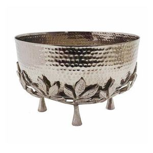 Luxury Stainless Steel Serving Bowl Floral Design Decorative Fruit Salad Bowls <b>Table</b> Centerpiece Wholesale Home Decor Bowls - Product Image 4