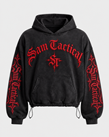 Veste à capuche zippée pour homme SAM TACTICAL, style streetwear oversize, patchwork, gris, polyester, avec poches et logo imprimé