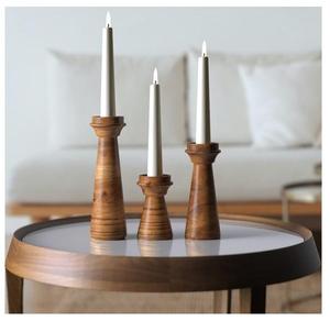 UNIVERSAL OVERSEAS UO-WCS-0011 <b>Large</b> Modern Art Unique Wooden <b>Candle</b> Stand Handmade Pillar Holder Custom Design for Home - Product Image 1