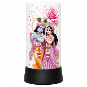 Divine Glow Radha Krishna LED Table <b>Lamp</b> Spiritual Night Light Temple Bedroom Home Decor <b>USB</b> Powered Acrylic Gift 9.5 Inch <b>Lamp</b> - Product Image 1