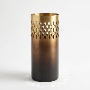 Handmade Brass & Steel Ombre Cylinder <b>Vase</b> 10 cm Dark to <b>Gold</b> Home Decor Wedding Hotel - Product Image 1