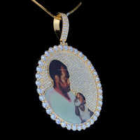 Collar con colgante de foto personalizado con colgante de imagen clásica de diamante, el mejor regalo del Día del Padre para papá para fiestas